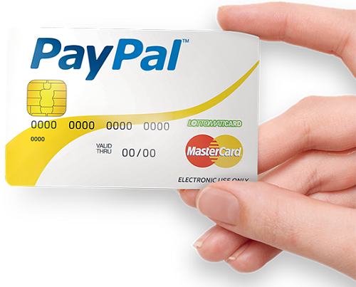 Paypal prepagata, esempio di carta fisica