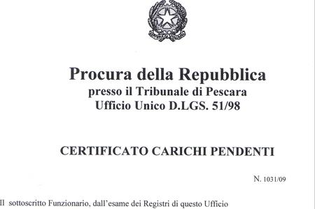 certificato carichi pendenti